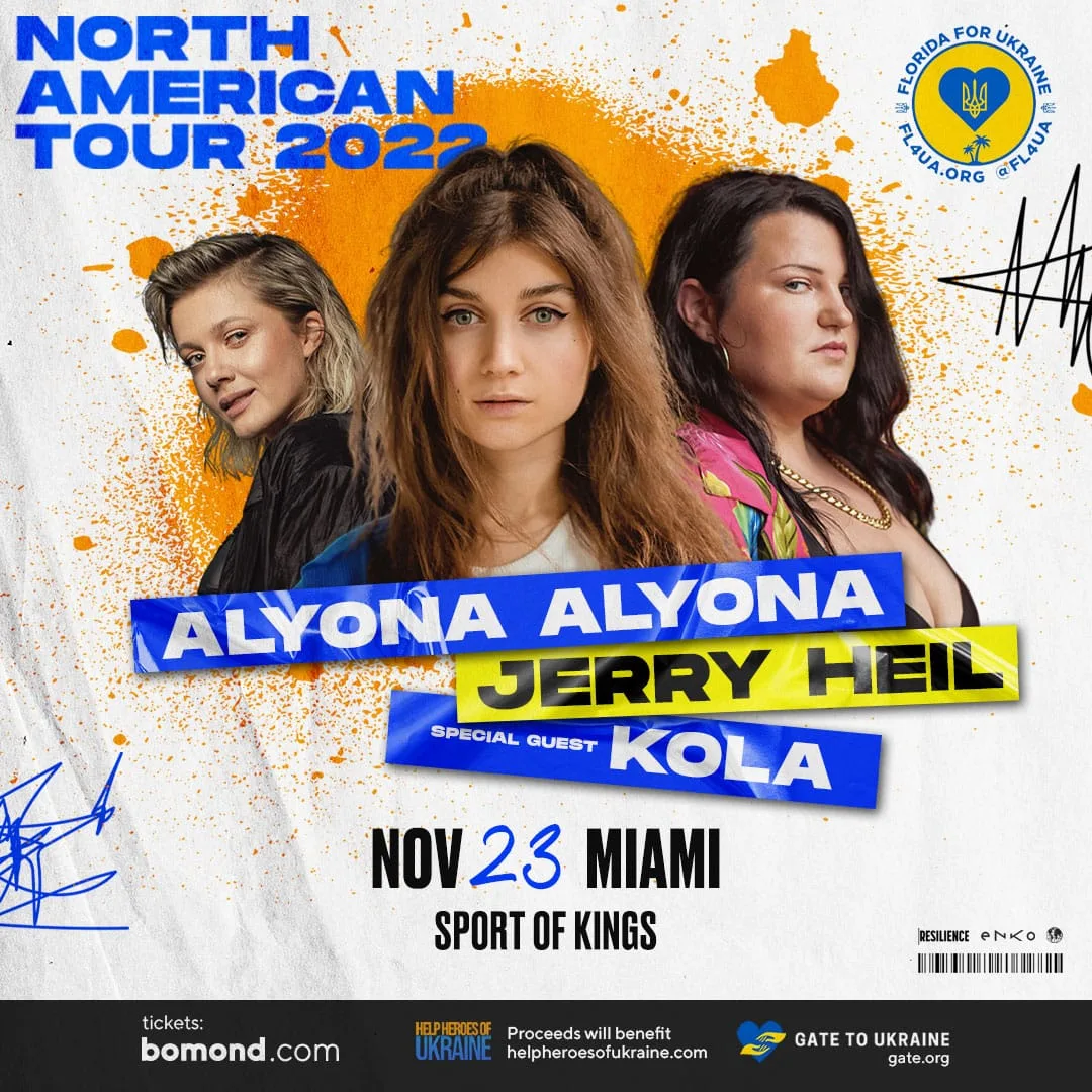 Alyona Alyona, Jerry Heil, KOLA – Save Ukraine – Miami poster